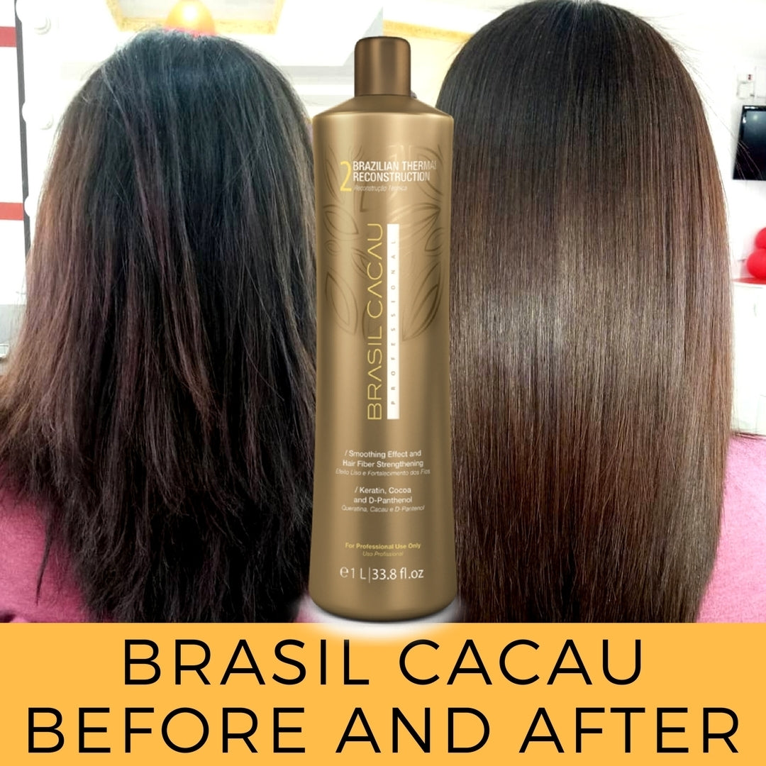 Brazilian Keratin Hair Treatment Smoothing Blowout Kit Cadiveu Brasil Cacau, 3 products 1L/33 fl.oz