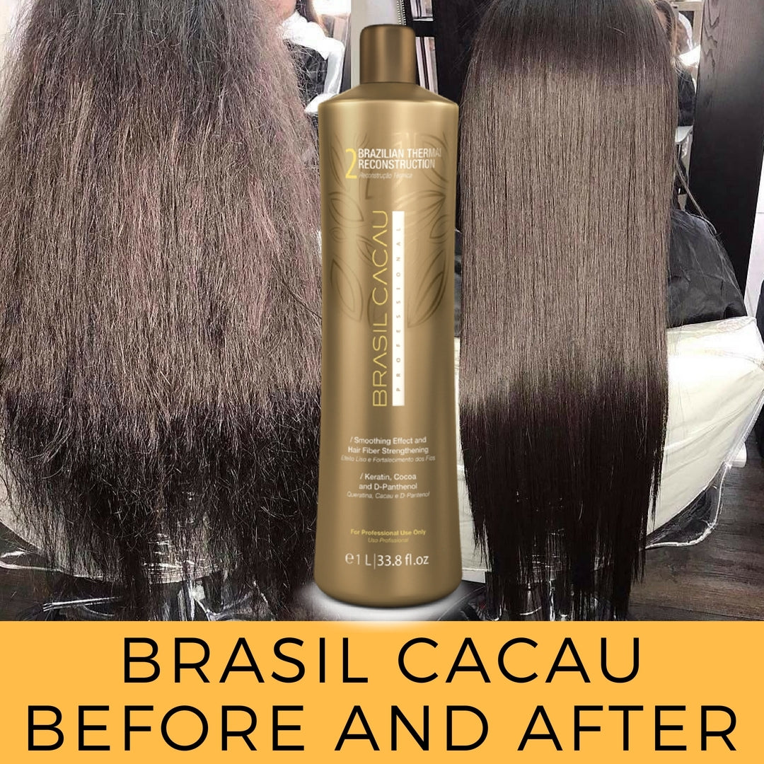 Brazilian Keratin Hair Treatment Smoothing Blowout Kit Cadiveu Brasil Cacau, 3 products 1L/33 fl.oz
